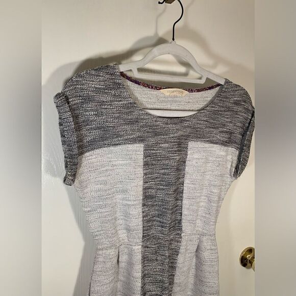 EDMe & ESYLLTE Anthro EUC gray color block sleeveless knit cotton dress Size XS - Picture 2 of 6